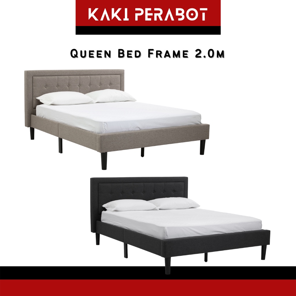 HARRY 2.2M Solid Wood Queen Bed Frame Queen Bedframe Katil Queen Kayu
