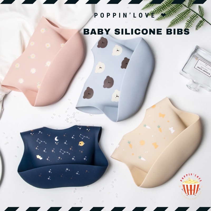 Baby Silicone Bibs Waterproof Adjustable BLW Led Weaning Mealtime