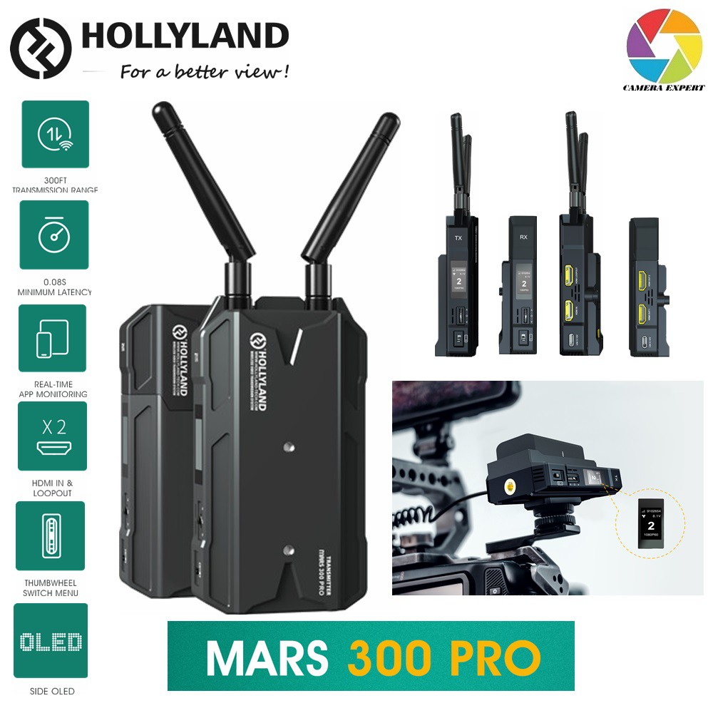 Hollyland Mars 300 PRO HDMI Wireless Video Transmitter/Receiver Set Standard / Enhanced / Mars
