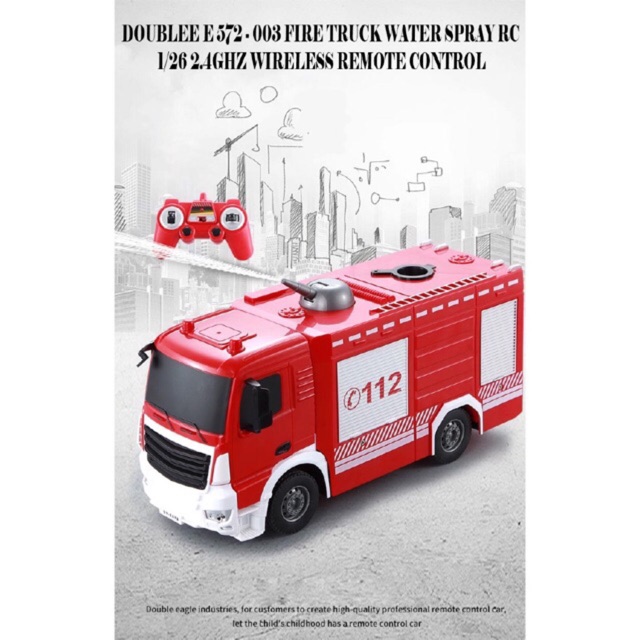 DOUBLE E RC Fire Truck Remote Control Fire Engine 10 Channel with Water