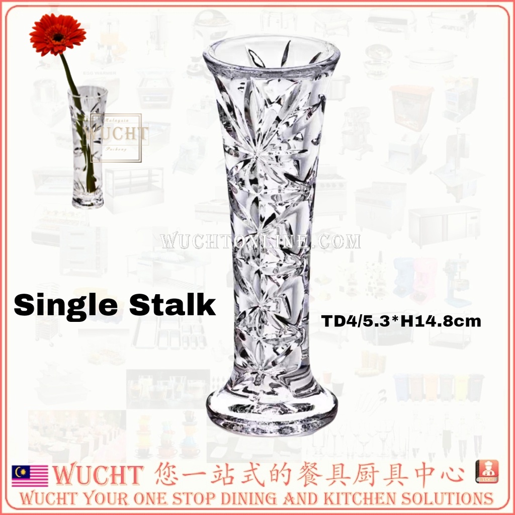 【WUCHT】Clear Plastic Bud Vase Glass Like, Crystal Acrylic Vase for One