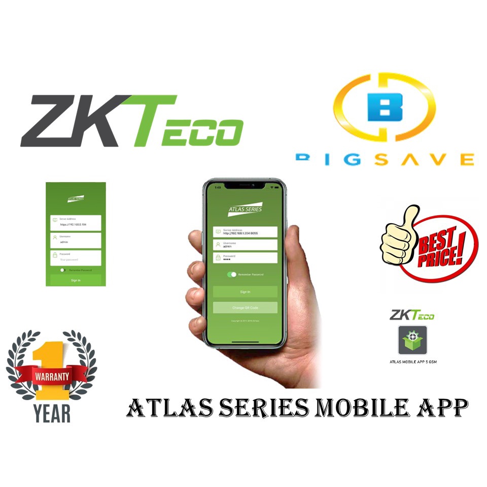 ZKTECO ATLAS SERIES MOBILE APP (ATLASAPPP1 & ATLASAPPP5) Shopee