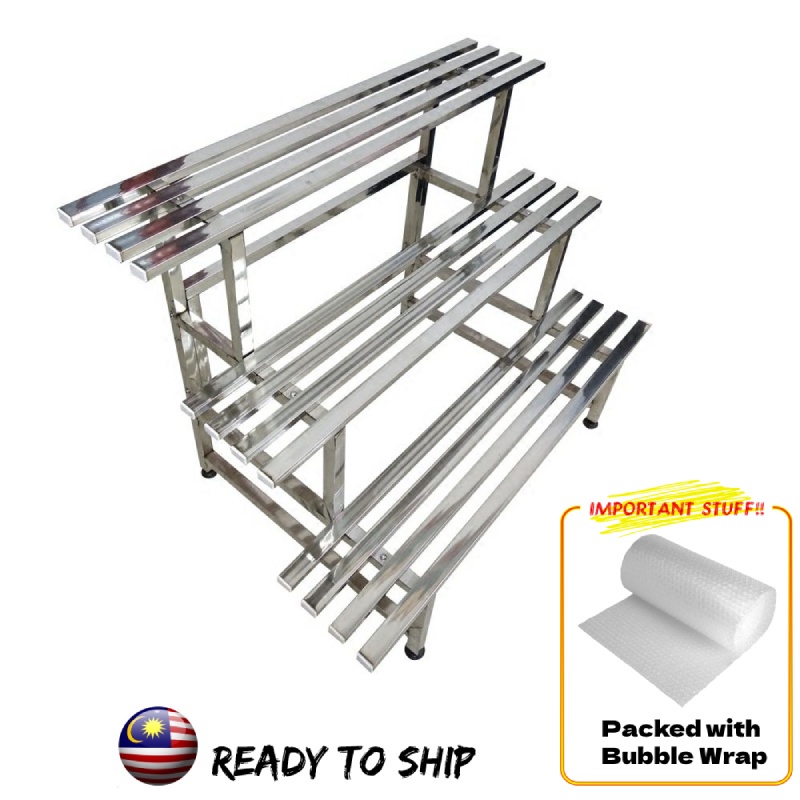 COMOO 🇲🇾 Flower Rack Stainless Steel Multifunction Rack Gardening Plant