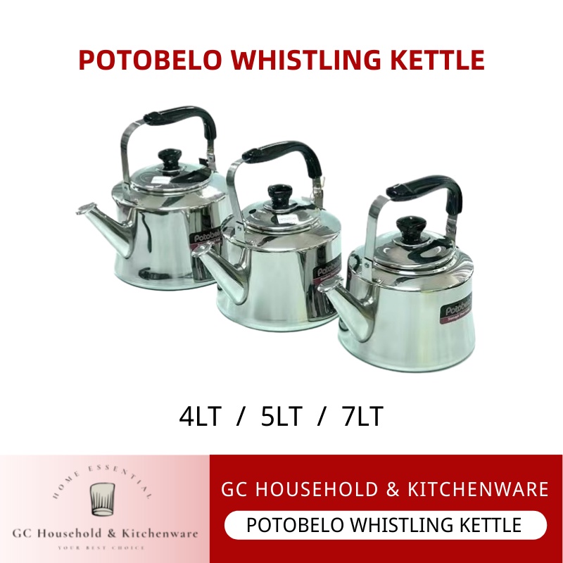 READY STOCK!! POTOBELO 4/5/7LT STAINLESS STEEL WHISTLING KETTLE / CEREK