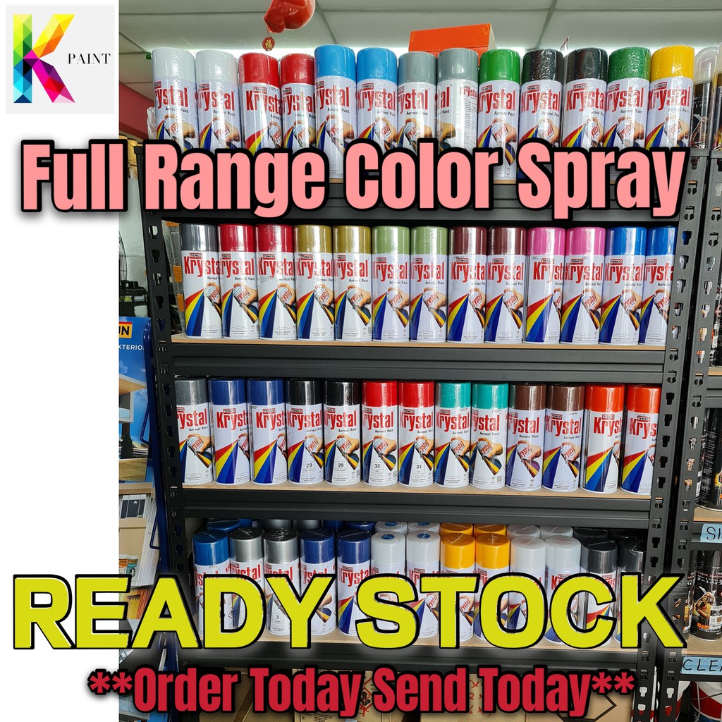 Krystal Aerosol Spray Paint 400ml warna Full Range Spray Paint since