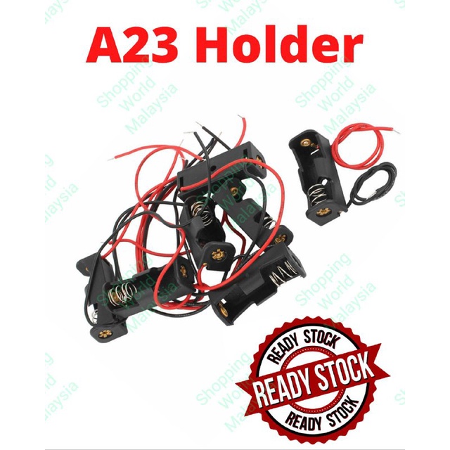 (1pcs) A23 battery holder 12v battery with red black cable Shopee