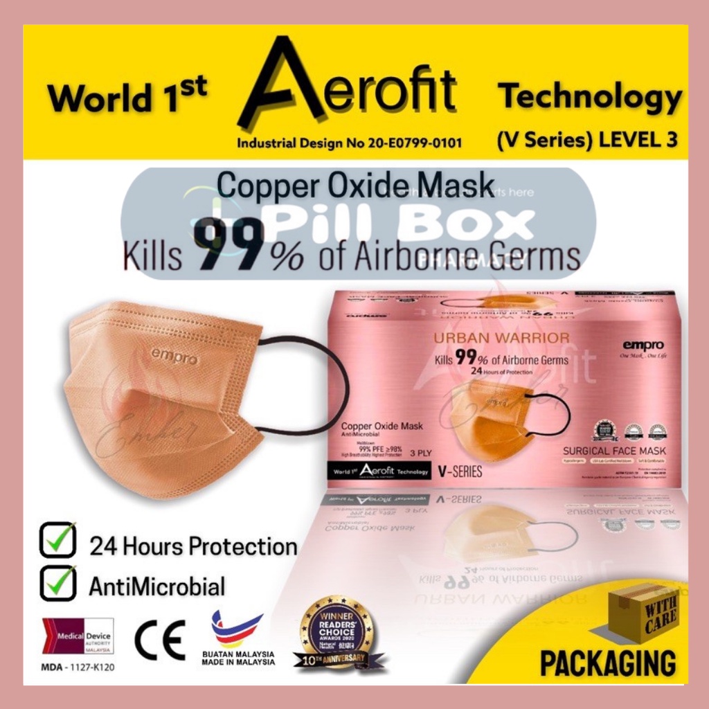 EMPRO COPPER OXIDE MASK [ AntiMicrobial ] V SERIES KILL 99 OF