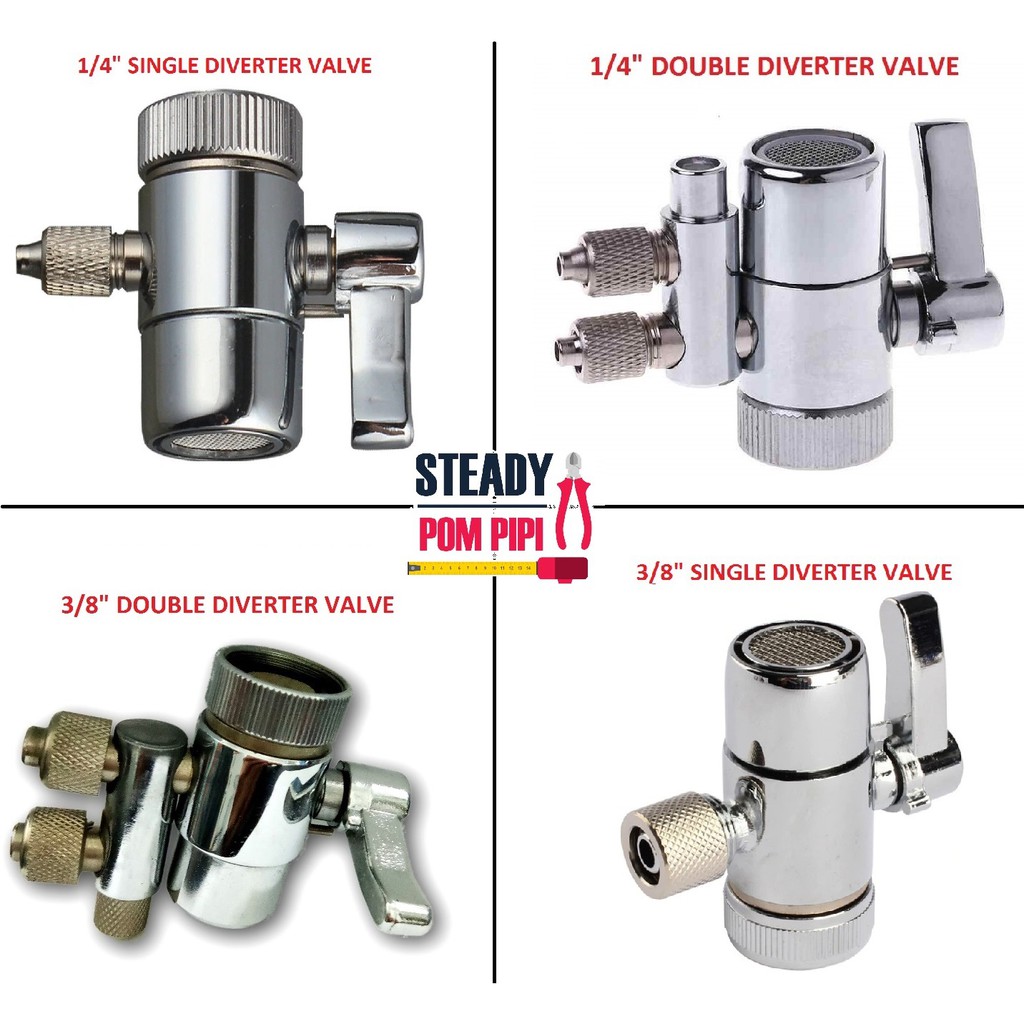 WATER FILTER DIVERTER VALVE FOR COUNTERTOP FILTER 1/4" 3/8" TUBE Shopee Malaysia