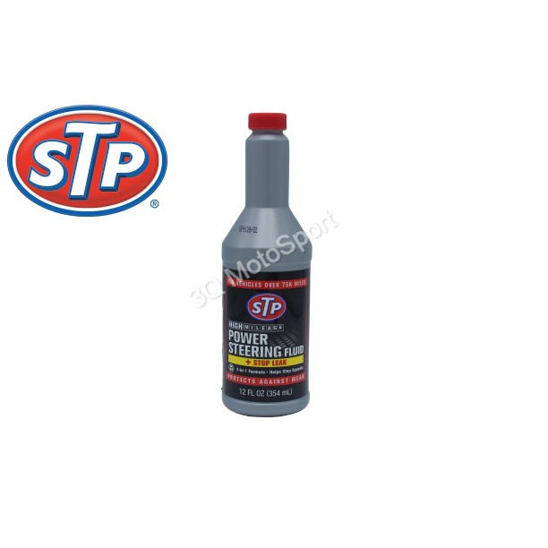 STP HIGH MILEAGE POWER STEERING FLUID + STOP LEAK (354ML) Shopee Malaysia