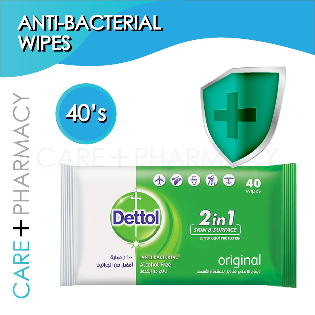 Dettol 2in1 Skin & Surface AntiBacterial Wipes (40's) Shopee Malaysia