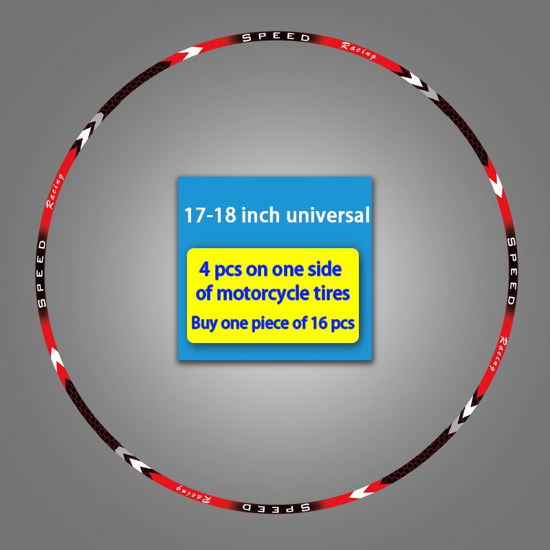 16PCS 10"12"17"18" Reflective Motorcycle Wheel Sticker Rim Strip Hub