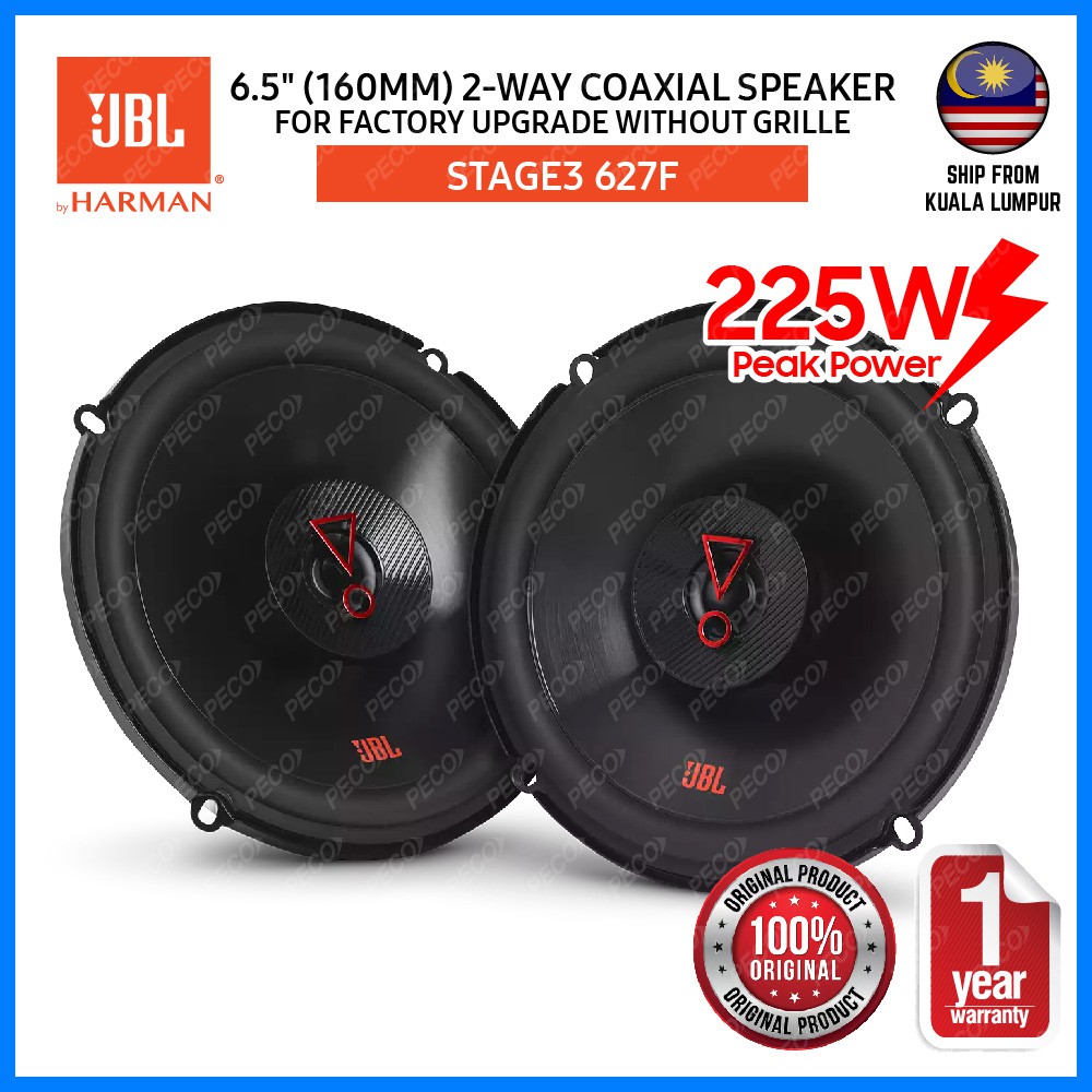 JBL Car Speaker 61/2" (160mm) JBL Stage3 627F 2Way coaxial car