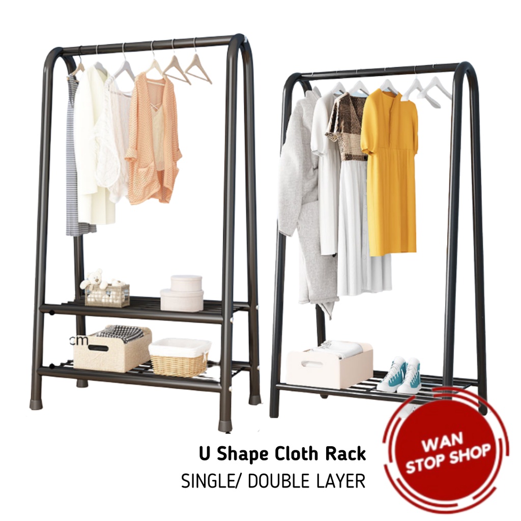 U Shape Cloth Rack Cloth Hanger Clothes Rack Hanging Organizer Drying Rack Laundry Rack