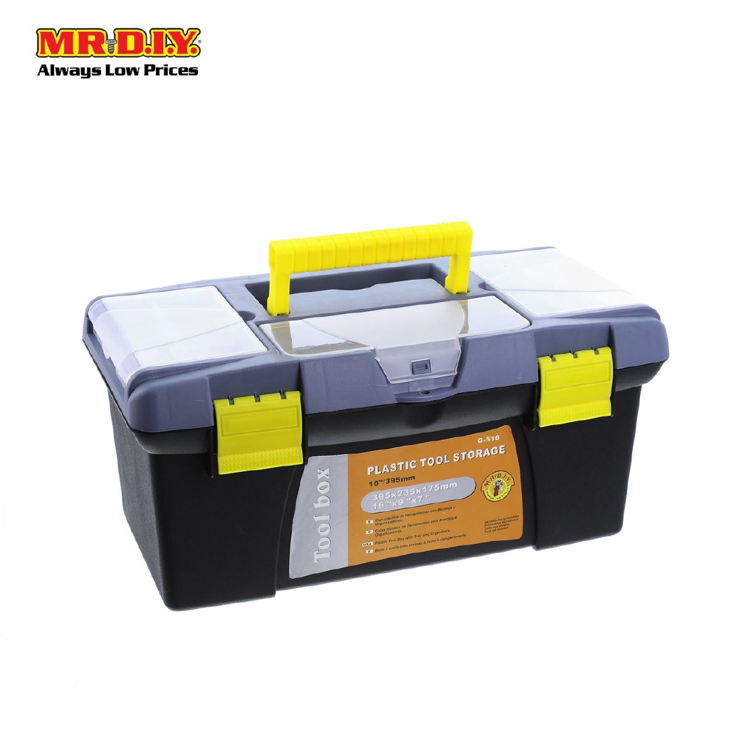 MR.DIY Rectangular Plastic Storage Tool Box (39.5cm x 17.5cm) Shopee