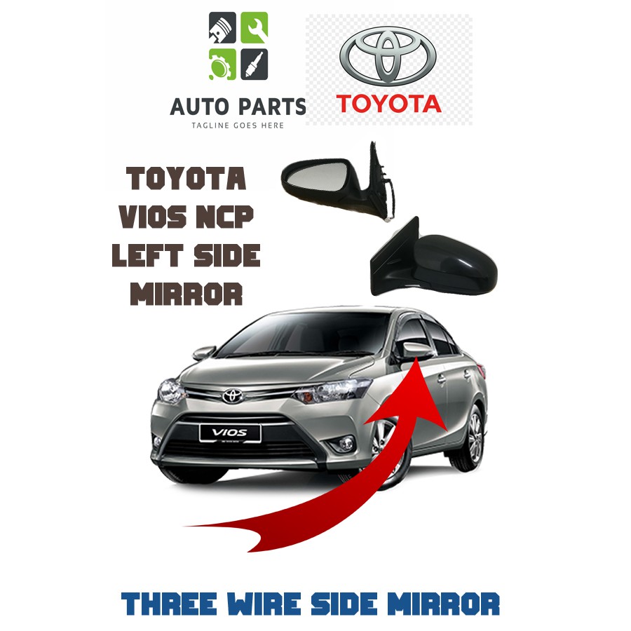 Toyota Vios NCP150 3W Side Mirror Assy Shopee Malaysia