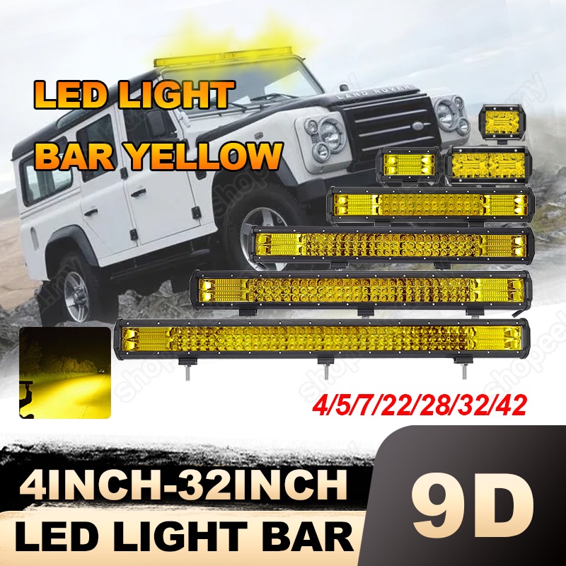 Led Light Bar Yellow Supers Bright Offroad 12V/24V/36V/48V/60V Vehicle