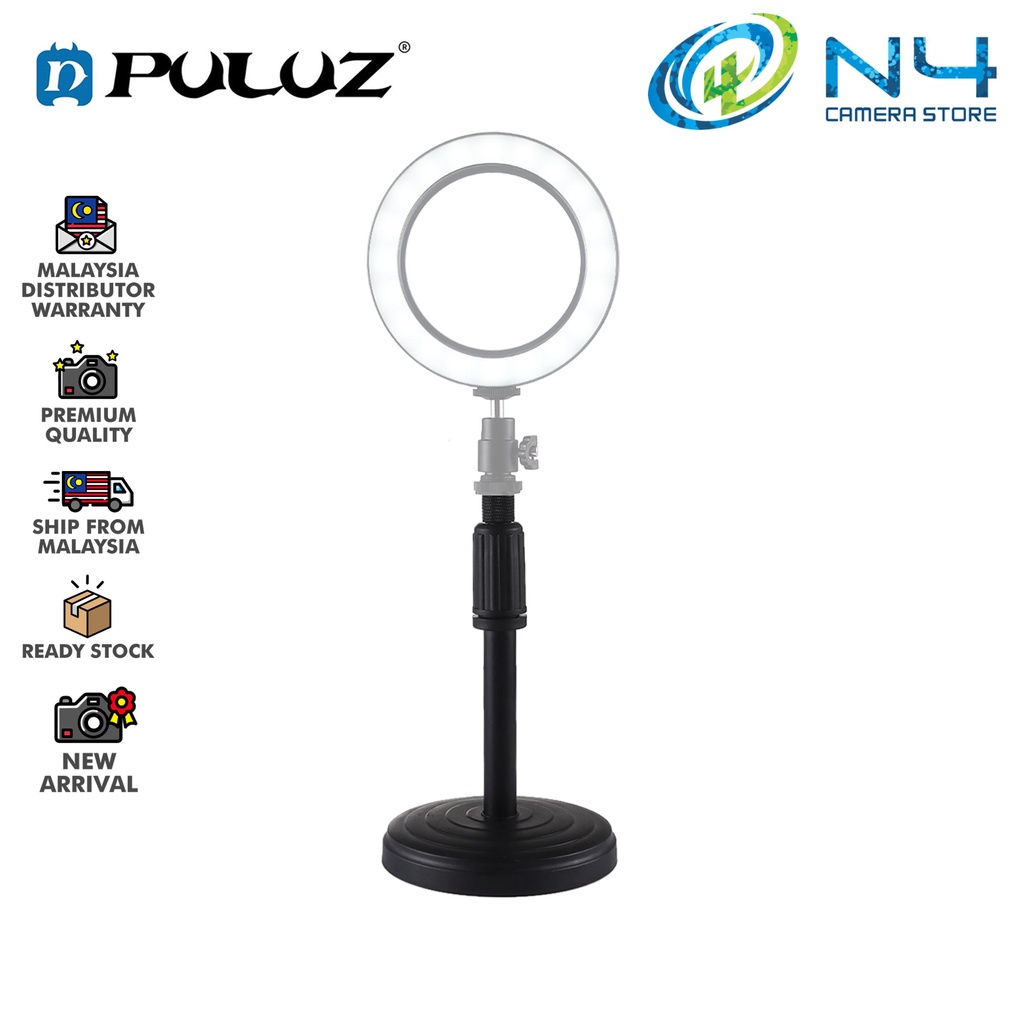 PULUZ Ring Light Table Stand Round Base Desktop Mount Adjustable