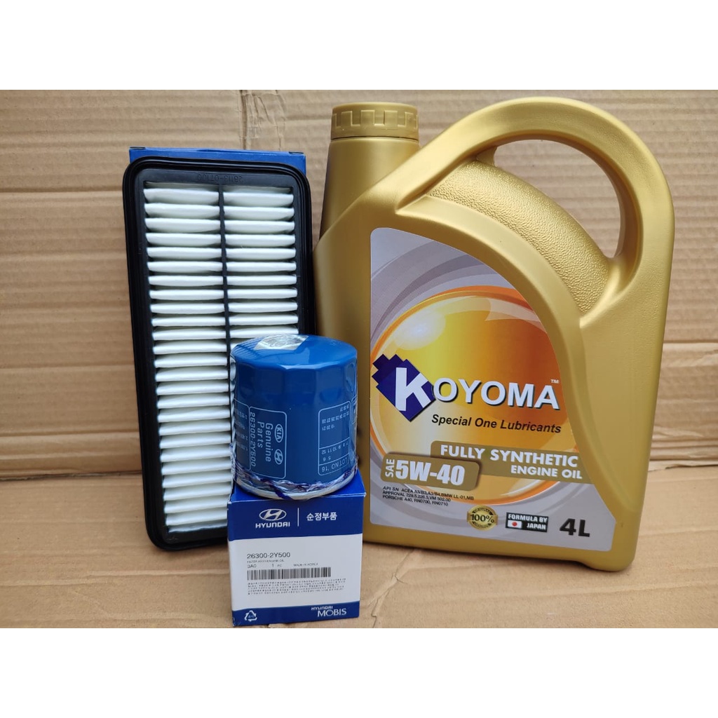 KIA PICANTO 1.1, NAZA SURIA OIL FILTER + AIR FILTER + KOYOMA 5W40 FULLY