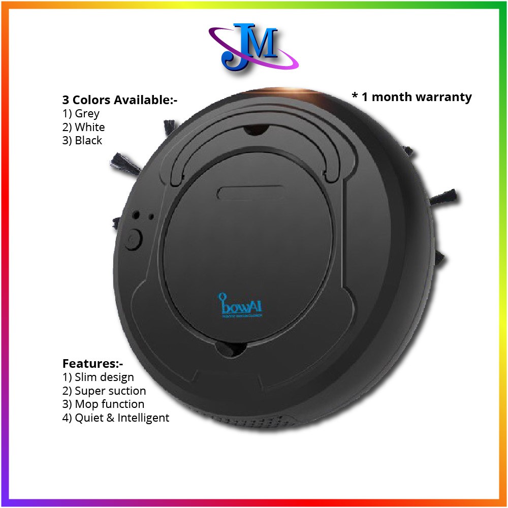JM ROBOTIC VACUUM CLEANER SUCTION MULTIFUNCTIONAL 3IN1 AUTO