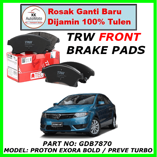 Proton Exora Bold Turbo TRW Front Brake Pads ( GDB7870 ) Shopee Malaysia