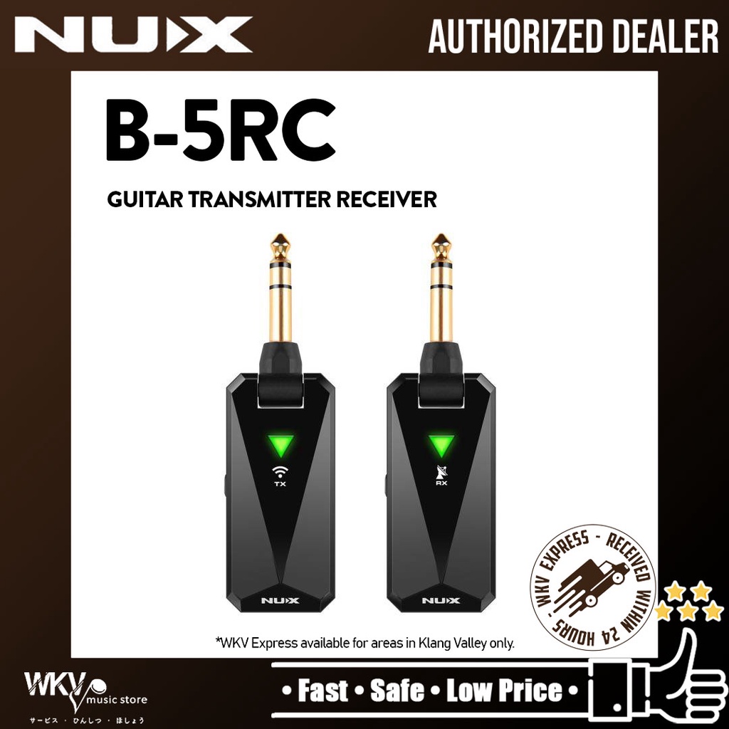 Nux B5RC 2.4GHz Wireless System Guitar Transmitter Receiver with