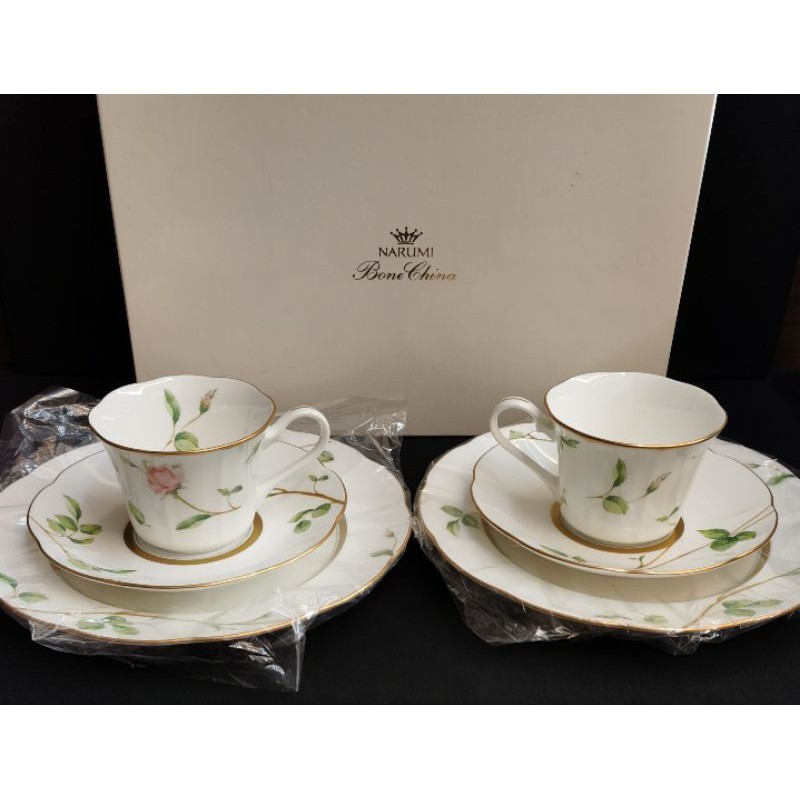 Narumi 2 Sets Blooming Rosy Lane Bone China Cup Set & Side Plate in