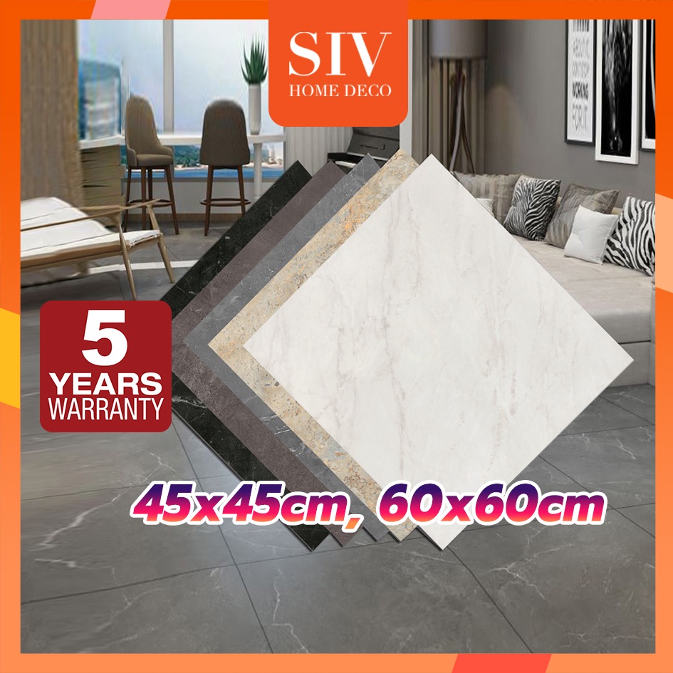 SIV 45X45cm & 60X60cm Marble Vinyl Flooring Marble Floor Tiles Lantai