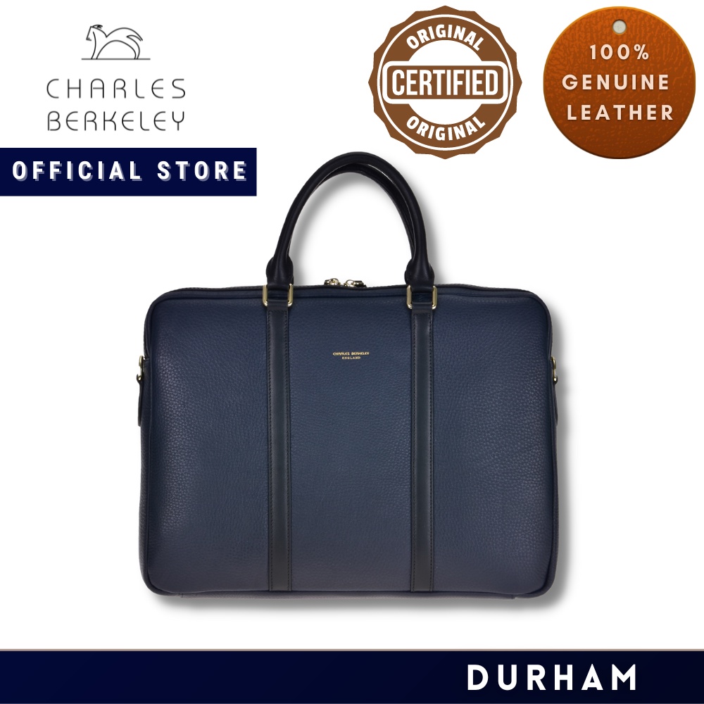 Charles Berkeley DURHAM Genuine Leather Briefcase Laptop Bag Document