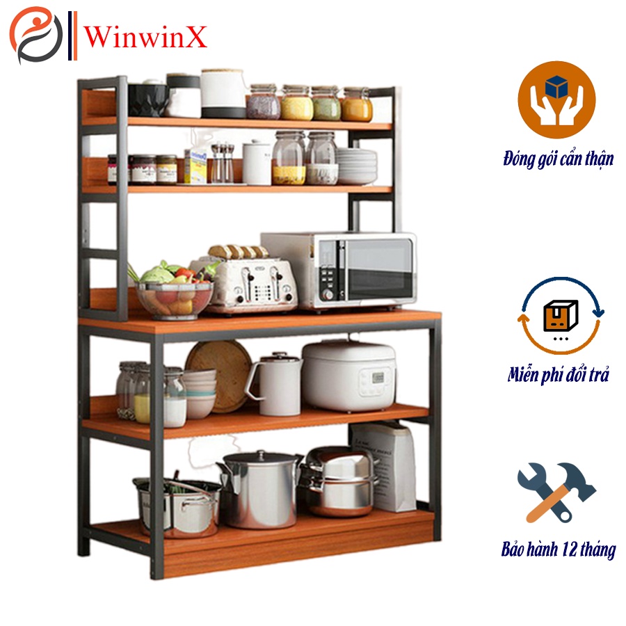 Highclass Imported Microwave Shelf, Smart Kitchen Shelf With Many Storage Compartments, 5