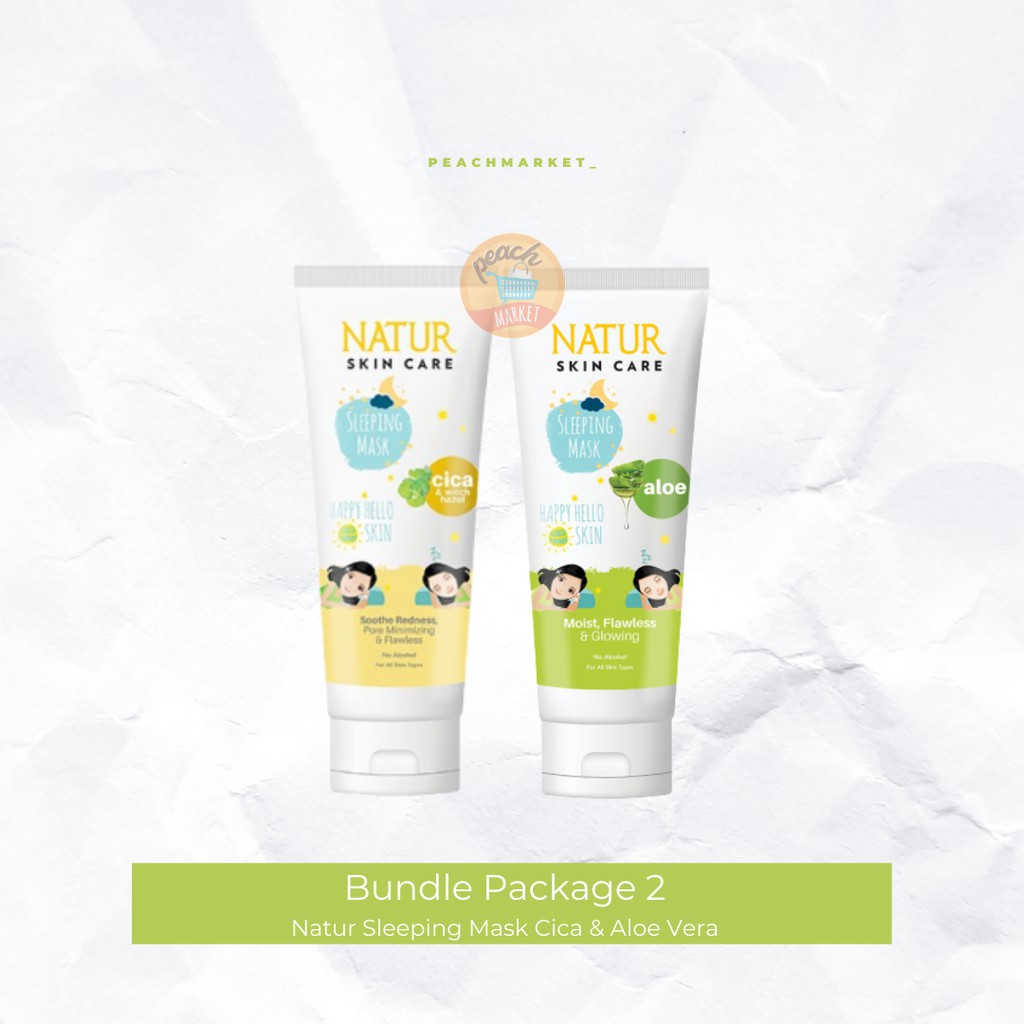 Natur Bundle Package 2 Natur Sleeping Mask Cica & Aloe Vera 100 ml Shopee Malaysia