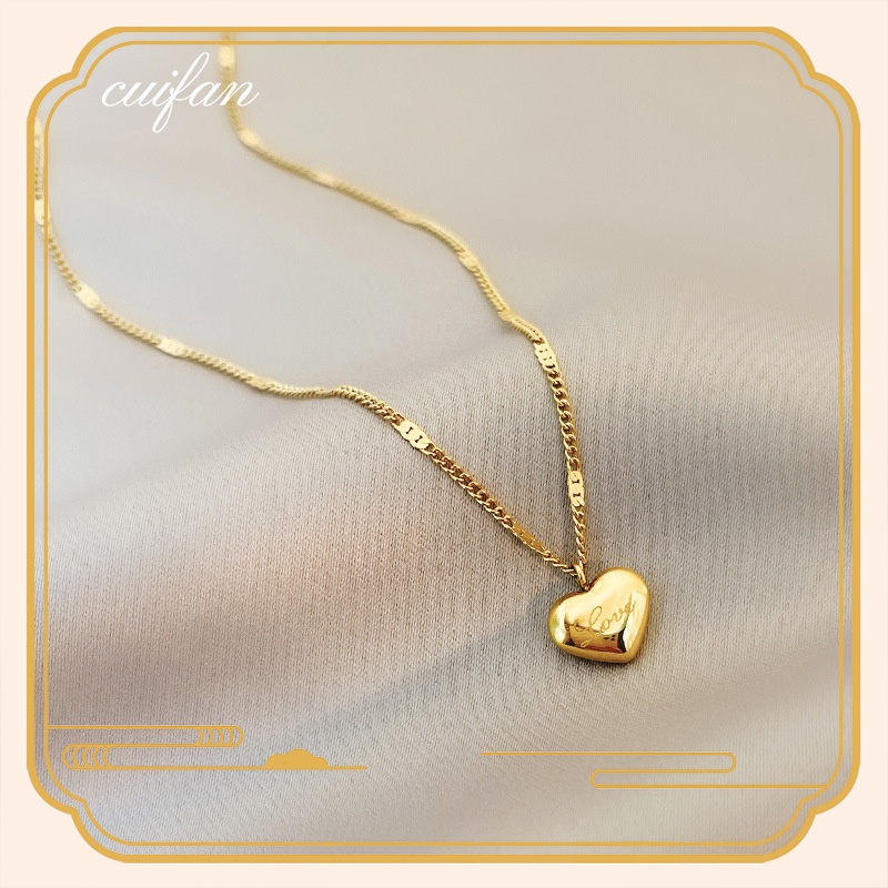 gold 916 original malaysia small love necklace ladies snake chain