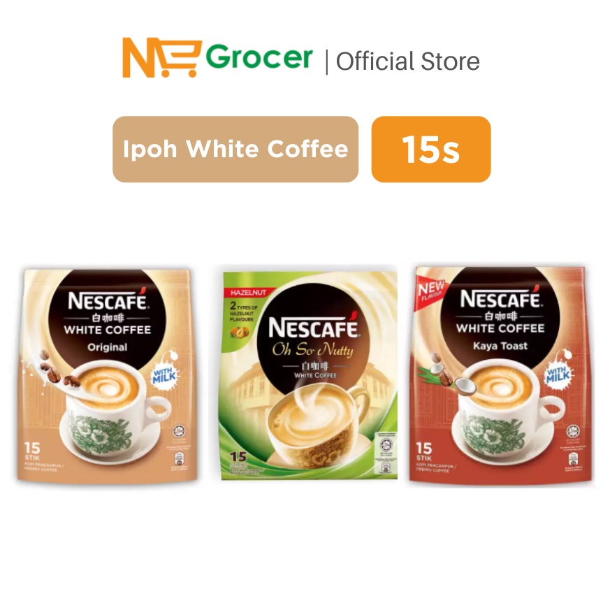 Nescafe Ipoh White Coffee Original / Hazelnut / Kaya Toast (15 x 36g