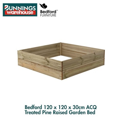 Bunnings Bedford 3320914 120 x 120 x 30cm ACQ Treated Pine Raised