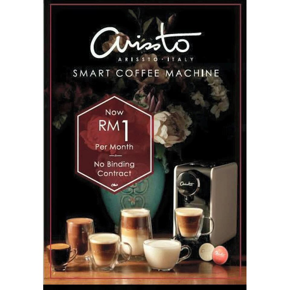 RM1 ARISSTO CAFE Coffee Machine Plan!!! (EXCLUSIVE TO ALL CREDIT CARD