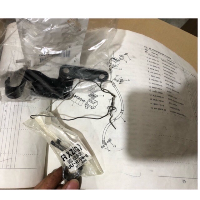 Yamaha Rxz Disc Hose Bracket Original Hong Leong Shopee Malaysia