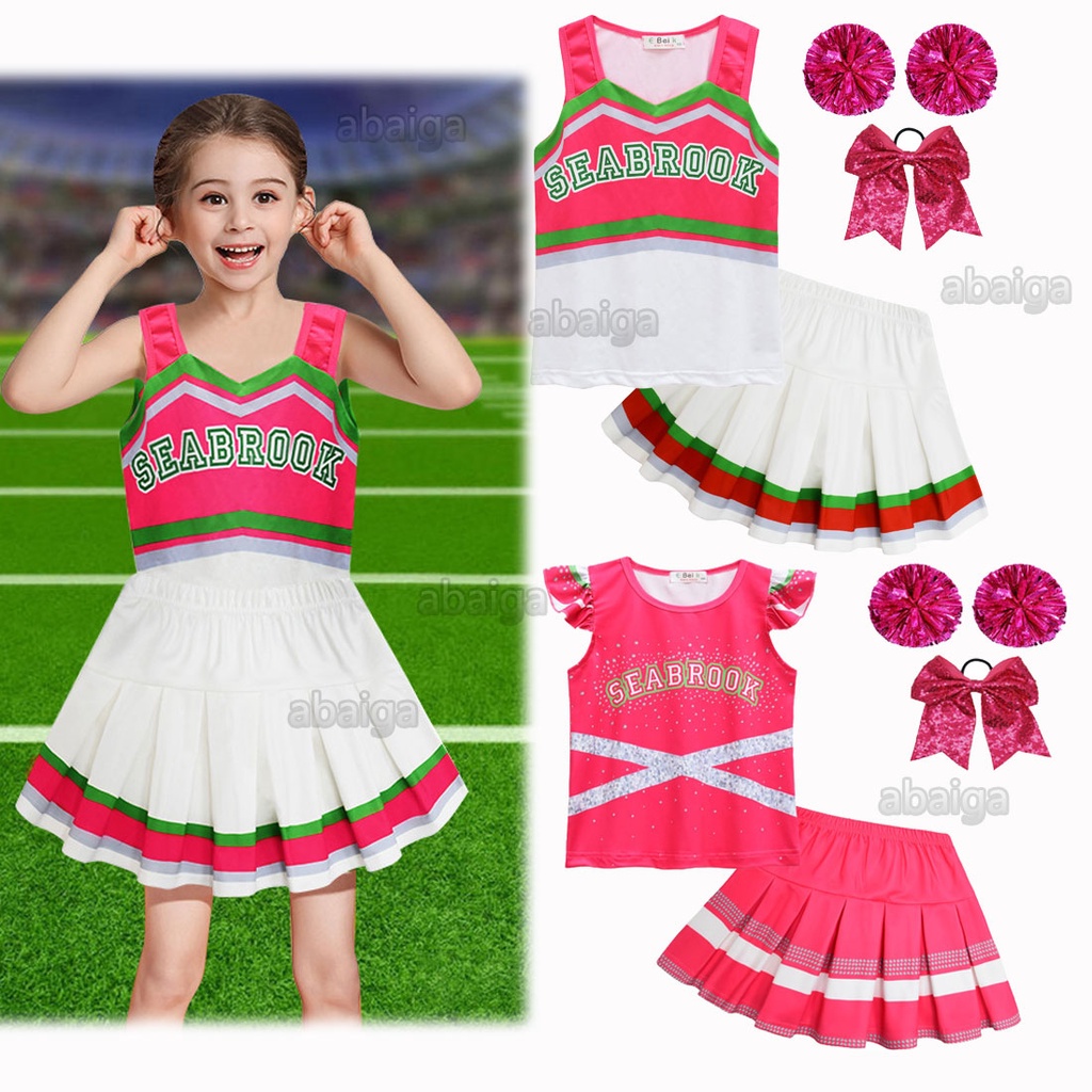 New Addison Cheerleaders Zombie Costume for Kids 7 8 9 Years Old Girl