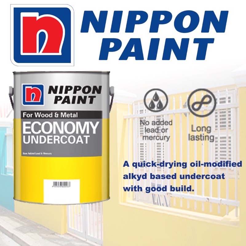 1L Nippon Economy White Undercoat /Primer/Undercoat Besi /For Metal