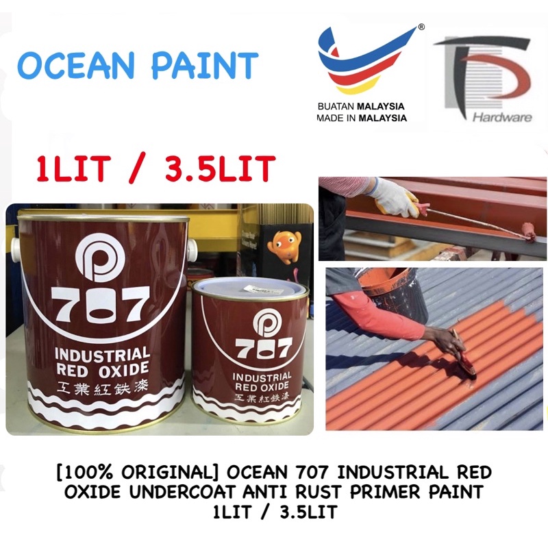 [100 ORIGINAL] OCEAN 707 INDUSTRIAL RED OXIDE UNDERCOAT ANTI RUST