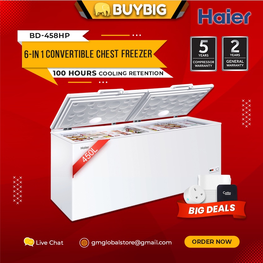 [West Malaysia] Haier 6in 1 Convertible Chest Freezer BD458HP (450L