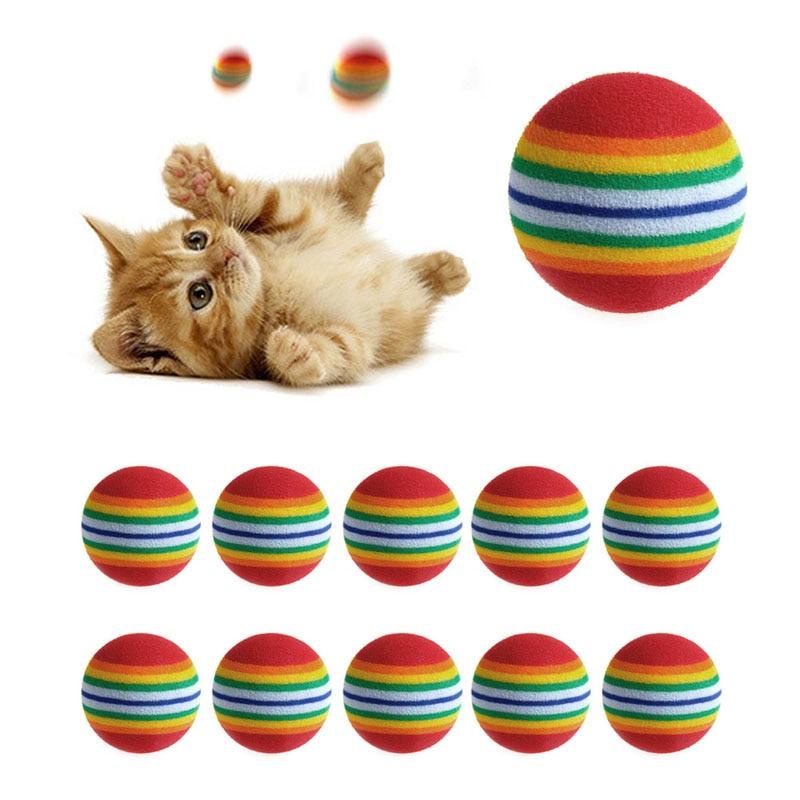 1 PCS Cats And Dogs Toys Ball Chew Toy Pet Kitten Ball Rainbow Elastic