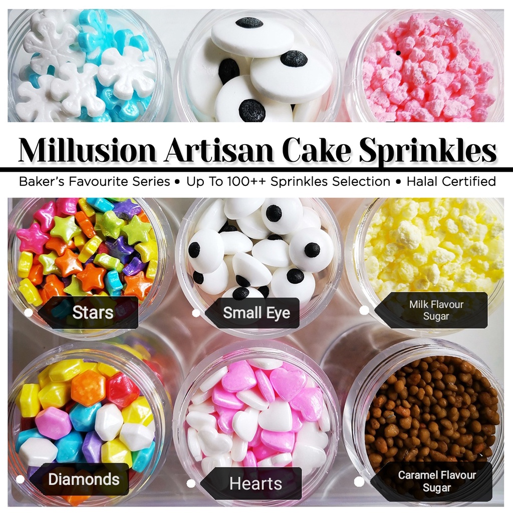 Millusion Mix Sprinkles Halal Cake Decoration Manik Kek Murah Topping