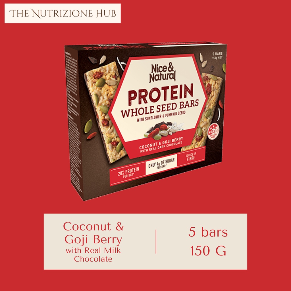 NICE & NATURAL Protein Whole Seed Bars, 1 box (5 bars 150 g