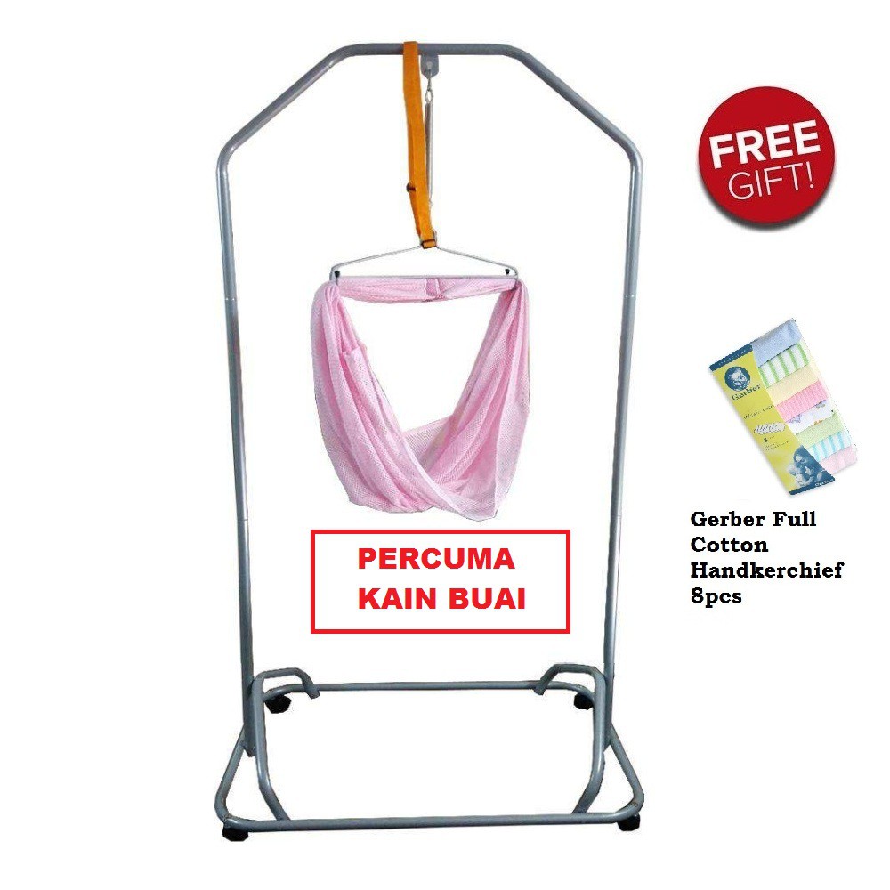 B6050 Rangka Buaian Bayi / Baby Cradle Stand with Sarong Net & Lockable