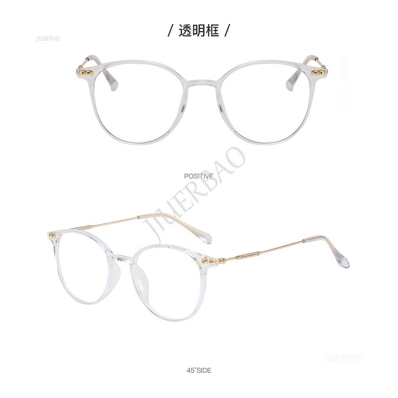 New Aesthetic Korean Glasses Round Metal Frame Eyeglasses Replaceable