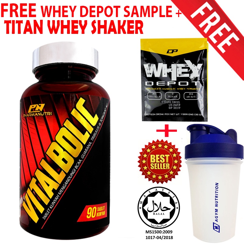 Vitalbolic Muscle Booster 90 Tablets + FREE Whey Depot Sachet + Titan