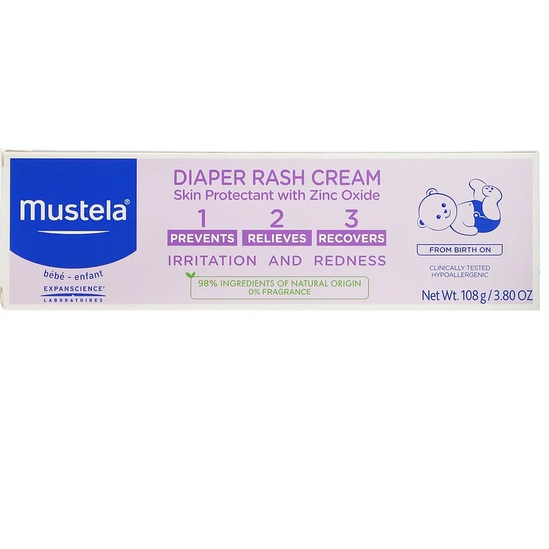 Mustela Baby Diaper Rash Cream 123 Fragrance Free 108g Prevent