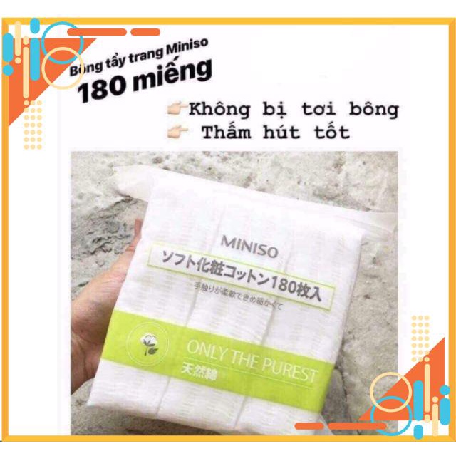Auth miniso Cotton Makeup Remover (Pack) Shopee Malaysia