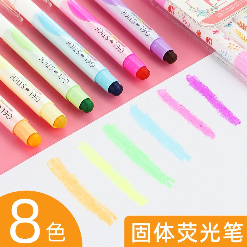 Japan Korea Solid jelly Highlighter Marker pen Crayon Creative