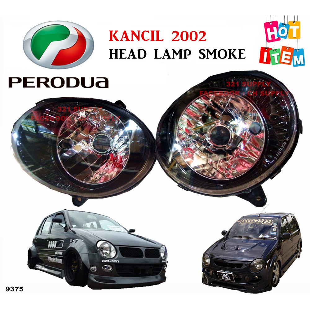 Kancil 02 Head Lamp / Black Smoke & Standard SET / 2002 2007 lampu
