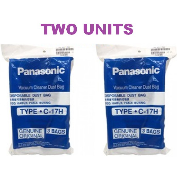 Original Panasonic Vacuum Cleaner Dust Bag Filter Type C17H (2 Packs